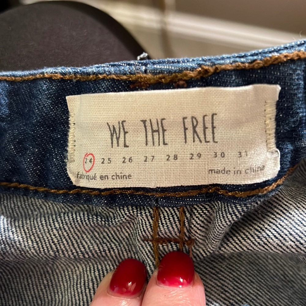 We The Free Wide Leg Cropped Jeans in Dark Blue Denim - Picture 11 of 16